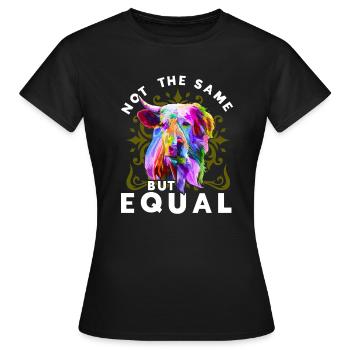 Not The Same But Equal Vegan Veganismus Geschenk - Frauen T-Shirt - Schwarz - Vorne - AI Model Female 172 dark (172cm)