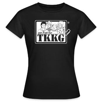 TKKG TKKG Logo Ein Fall Für TKKG Weiß - Frauen T-Shirt - Schwarz - Vorne - AI Model Female 172 dark (172cm)