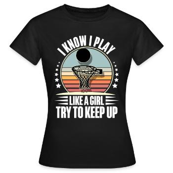 Basketball féminin Basketball féminin - T-shirt Femme - noir - Devant - AI Model Female 172 dark (172cm)