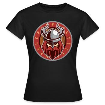 Vikings Odin | Guerrier Ravengott Walhalla Valknut - T-shirt Femme - noir - Devant - AI Model Female 172 dark (172cm)