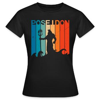 Poseidon-Grafik - Frauen T-Shirt - Schwarz - Vorne - AI Model Female 172 dark (172cm)