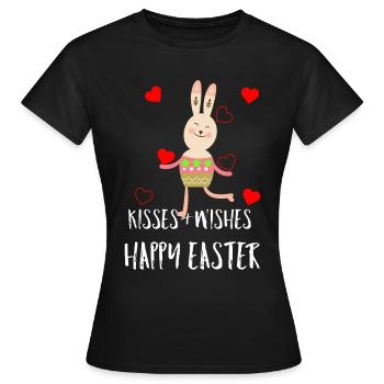Pâques Pâques Pâques Pâques Pâques Pâques Heureux - T-shirt Femme - noir - Devant - AI Model Female 172 dark (172cm)