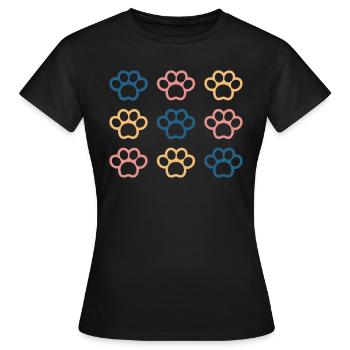 Dog paw - Women's T-Shirt - black - Front - AI Model Female 172 dark (172cm)