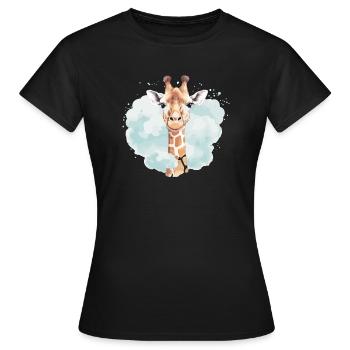 Giraffe with clouds - Women's T-Shirt - black - Front - AI Model Female 172 dark (172cm)