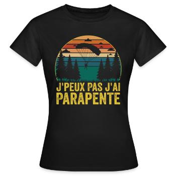 Ich kann nicht Gleitschirm, Gleitschirm Geschenk - Frauen T-Shirt - Schwarz - Vorne - AI Model Female 172 dark (172cm)