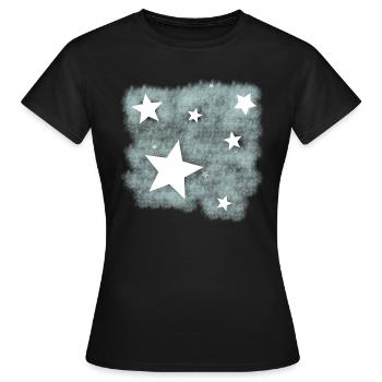 Étoiles dans le ciel nocturne, ciel étoilé. - T-shirt Femme - noir - Devant - AI Model Female 172 dark (172cm)
