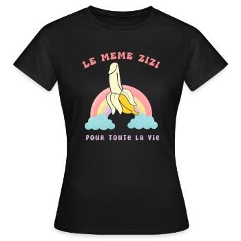 Le Meme Zizi Evjf Cadeau Humour Future Mariée - T-shirt Femme - noir - Devant - AI Model Female 172 dark (172cm)