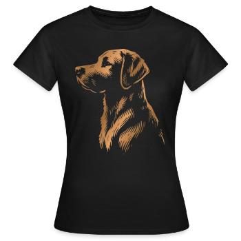 Labrador Zeichnung Kopf bronze/kupfer - Frauen T-Shirt - Schwarz - Vorne - AI Model Female 172 dark (172cm)