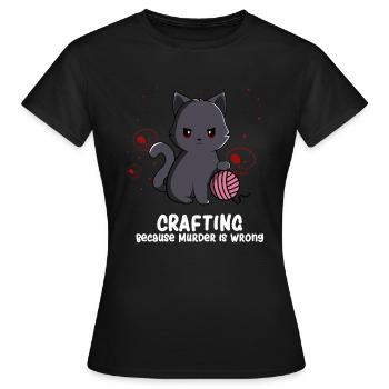 Artisanat - Artisanat Humour - Artisanat Chat - T-shirt Femme - noir - Devant - AI Model Female 172 dark (172cm)