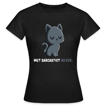 Sarcasm - Cat Sarcasm - Kitten Sarcasm - Women's T-Shirt - black - Front - AI Model Female 172 dark (172cm)