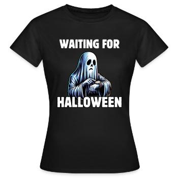 En attendant Halloween - T-shirt Femme - noir - Devant - AI Model Female 172 dark (172cm)