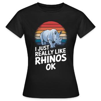 Rhinocéros Rhinocéros - T-shirt Femme - noir - Devant - AI Model Female 172 dark (172cm)