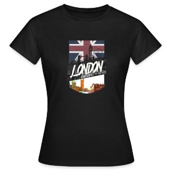 Londres - T-shirt Femme - noir - Devant - AI Model Female 172 dark (172cm)