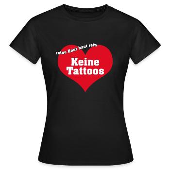 Reine Haut haut rein: keine Tattoos - Frauen T-Shirt - Schwarz - Vorne - AI Model Female 172 dark (172cm)