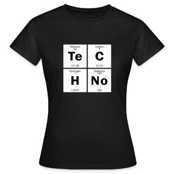 Techno - T-shirt Femme - noir - Devant - AI Model Female 172 dark (172cm)
