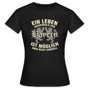 Bavière - T-shirt Femme - noir - Devant - AI Model Female 172 dark (172cm)