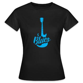 Blues - Frauen T-Shirt - Schwarz - Vorne - AI Model Female 172 dark (172cm)