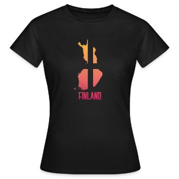 Finlande - T-shirt Femme - noir - Devant - AI Model Female 172 dark (172cm)
