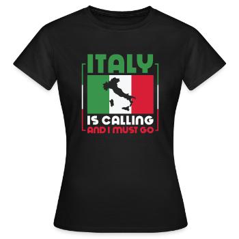 Italy - Women's T-Shirt - black - Front - AI Model Female 172 dark (172cm)