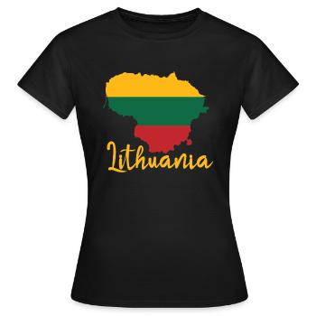 Lituanie - T-shirt Femme - noir - Devant - AI Model Female 172 dark (172cm)