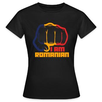 Roumanie - T-shirt Femme - noir - Devant - AI Model Female 172 dark (172cm)