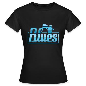 Blues - Frauen T-Shirt - Schwarz - Vorne - AI Model Female 172 dark (172cm)