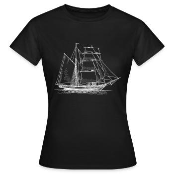 Bateau à voile - T-shirt Femme - noir - Devant - AI Model Female 172 dark (172cm)