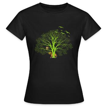 Magischer Baum - Frauen T-Shirt - Schwarz - Vorne - AI Model Female 172 dark (172cm)