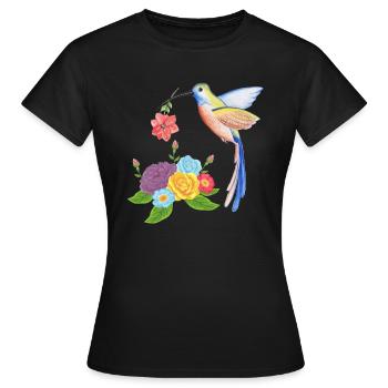 Kolibri-Nest - Frauen T-Shirt - Schwarz - Vorne - AI Model Female 172 dark (172cm)