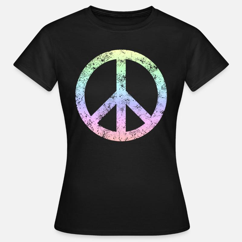 Peacezeichen / Frieden - Frauen T-Shirt - Schwarz