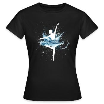 Ballerina mit Wasserrock - Frauen T-Shirt - Schwarz - Vorne - AI Model Female 172 dark (172cm)