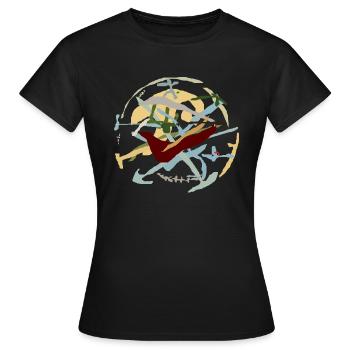 Abstract - Women's T-Shirt - black - Front - AI Model Female 172 dark (172cm)