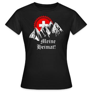 Ma patrie - Vintage Switzerland - T-shirt Femme - noir - Devant - AI Model Female 172 dark (172cm)