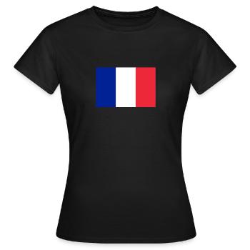 Drapeau France drapeau France Tricolore Championnat d'Europe Coupe du Monde - T-shirt Femme - noir - Devant - AI Model Female 172 dark (172cm)