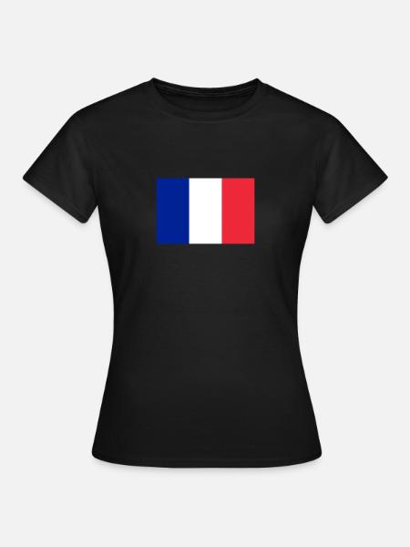 Drapeau France drapeau France Tricolore Championnat d'Europe Coupe du Monde - T-shirt Femme - noir