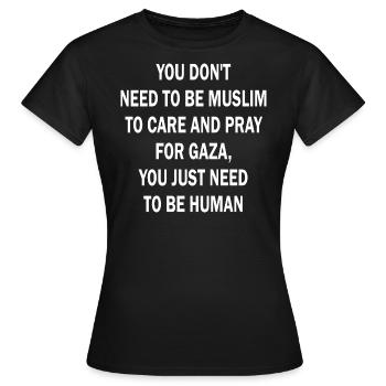 Gaza Muslim 2 - T-shirt Femme - noir - Devant - AI Model Female 172 dark (172cm)