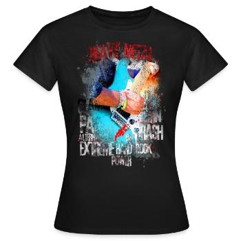 Heavy Metal - Frauen T-Shirt - Schwarz - Vorne - AI Model Female 172 dark (172cm)
