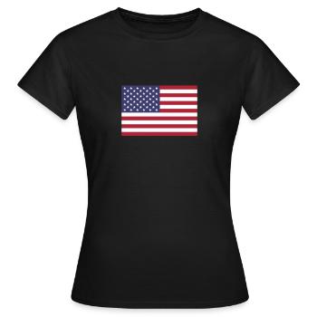 USA États-Unis d'Amérique Drapeau US flag - T-shirt Femme - noir - Devant - AI Model Female 172 dark (172cm)
