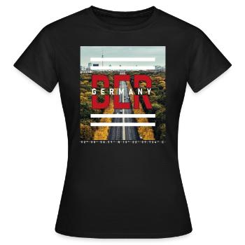 Berlin BER Allemagne - Straße des 17. Juni - T-shirt Femme - noir - Devant - AI Model Female 172 dark (172cm)