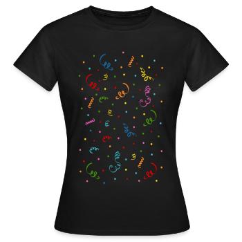 Confetti Streamers - Women's T-Shirt - black - Front - AI Model Female 172 dark (172cm)