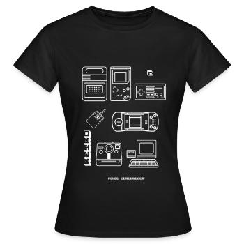 retro game blaupause nerd pc game 8bit konsole lol - Frauen T-Shirt - Schwarz - Vorne - AI Model Female 172 dark (172cm)