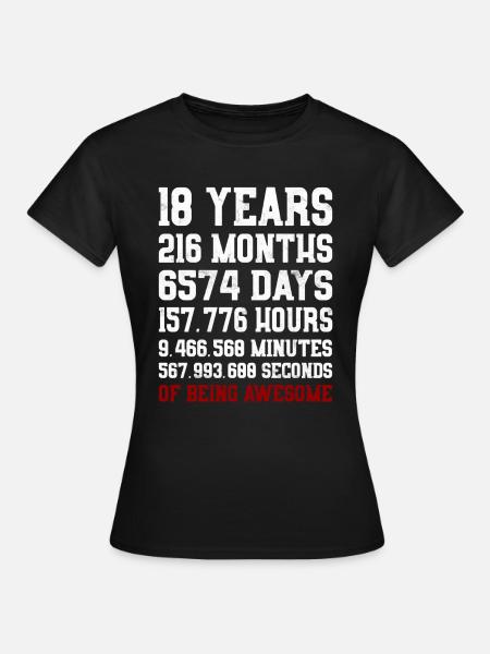 18th birthday 18 years awesome gift - Women's T-Shirt - black