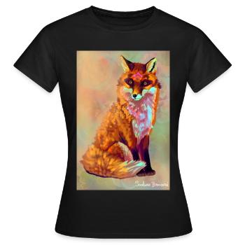 Renard illustration - T-shirt Femme - noir - Devant - AI Model Female 172 dark (172cm)