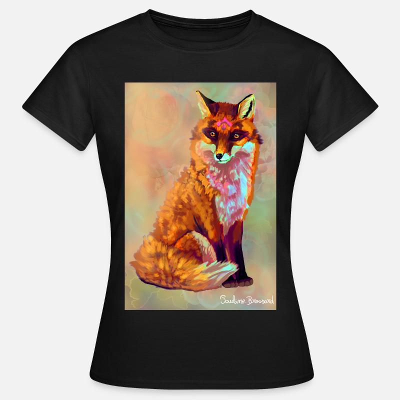 Fuchs Poster - Frauen T-Shirt - Schwarz
