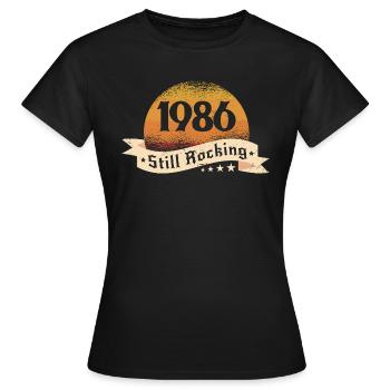1986 - Frauen T-Shirt - Schwarz - Vorne - AI Model Female 172 dark (172cm)