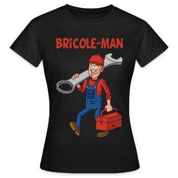 Bricole-man - T-shirt Femme - noir - Devant - AI Model Female 172 dark (172cm)