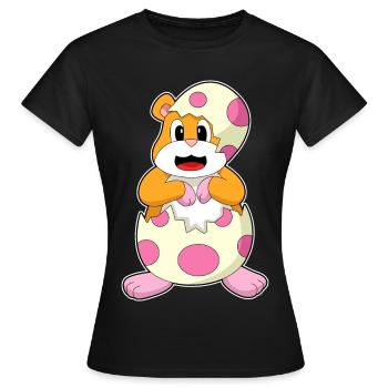 Hamster Eierschale  - Frauen T-Shirt - Schwarz - Vorne - AI Model Female 172 dark (172cm)