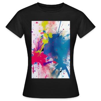 Farbkleckse. Malerei - Frauen T-Shirt - Schwarz - Vorne - AI Model Female 172 dark (172cm)