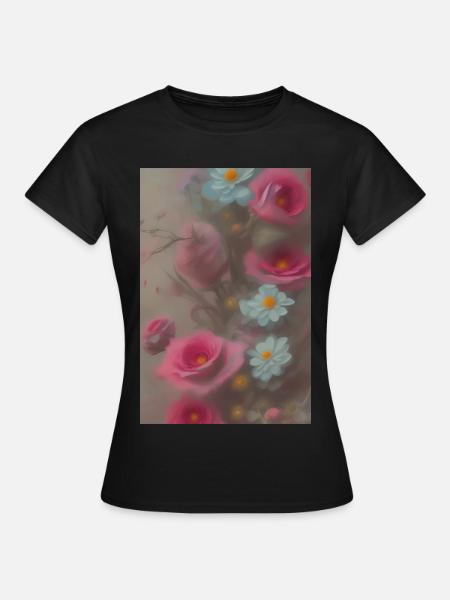 Blumen Kunst - Frauen T-Shirt - Schwarz