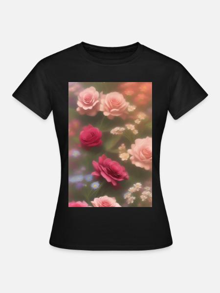 Blumen Kunst - Frauen T-Shirt - Schwarz